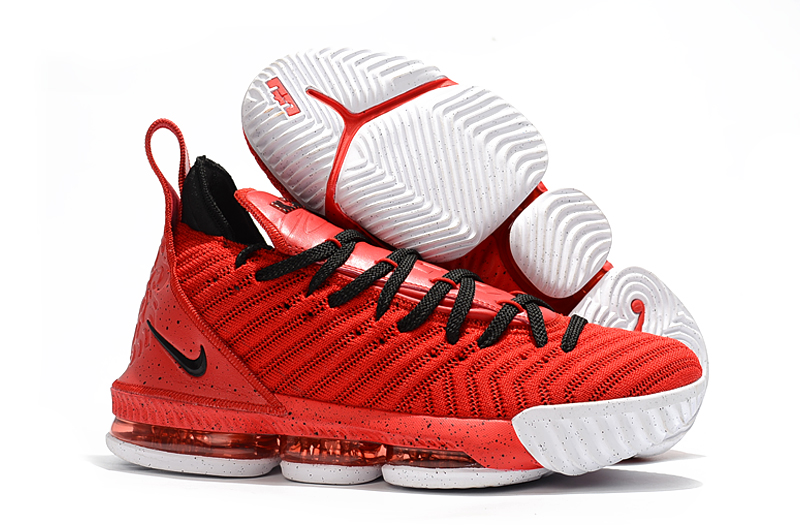 Women Nike Lebron 16 Red Black White Shoes